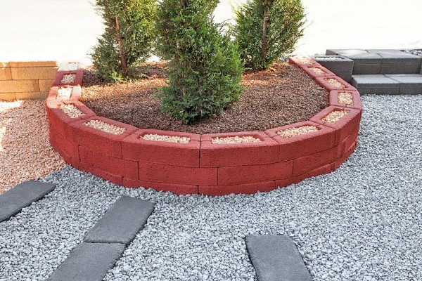 Gartenmauerstein 2.Wahl Trapezform rot Toscana nur 10 kg