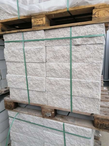 XXL Trockenmauer scharfkantig Bausopo 50x25x15 cm granit-hell Fehlfarbe